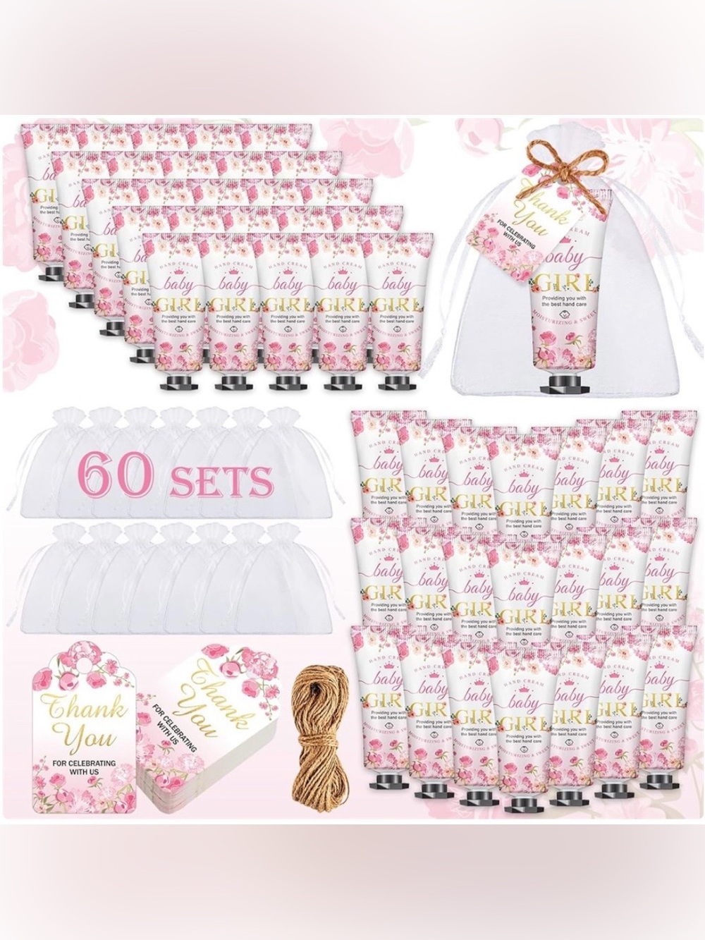 60 Sets Baby Shower Hand Cream Gifts, Baby Shower Party Favors for Guests NWT